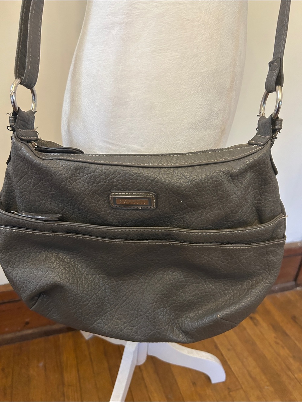 Rosetti Gray Pebbled Leather Shoulder Bag EUC